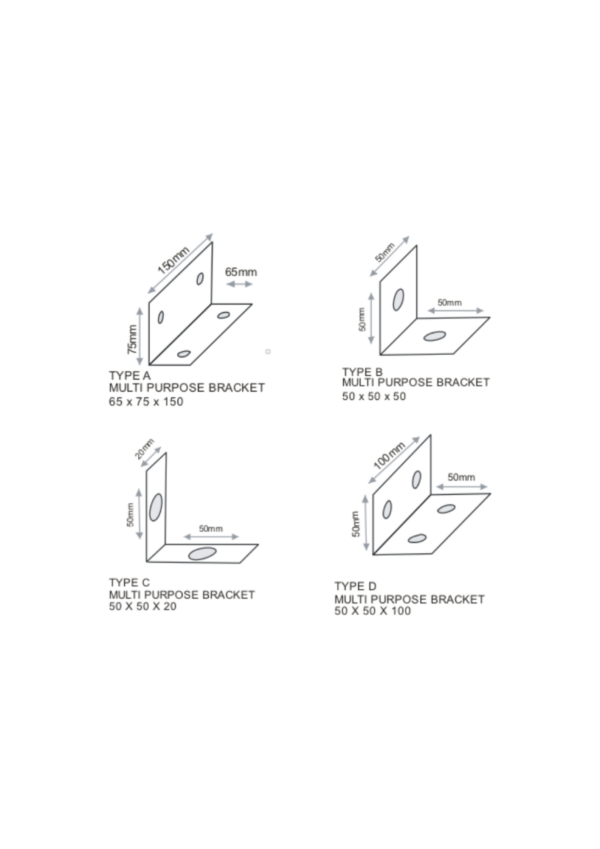 Multi-Purpose Brackets Dimensions Multi-Purpose Brackets Dimensions